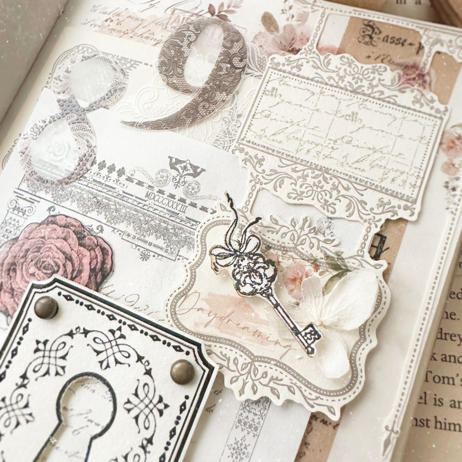 Journal Pages x Lamp x Paperi Antique ticket rubber stamp