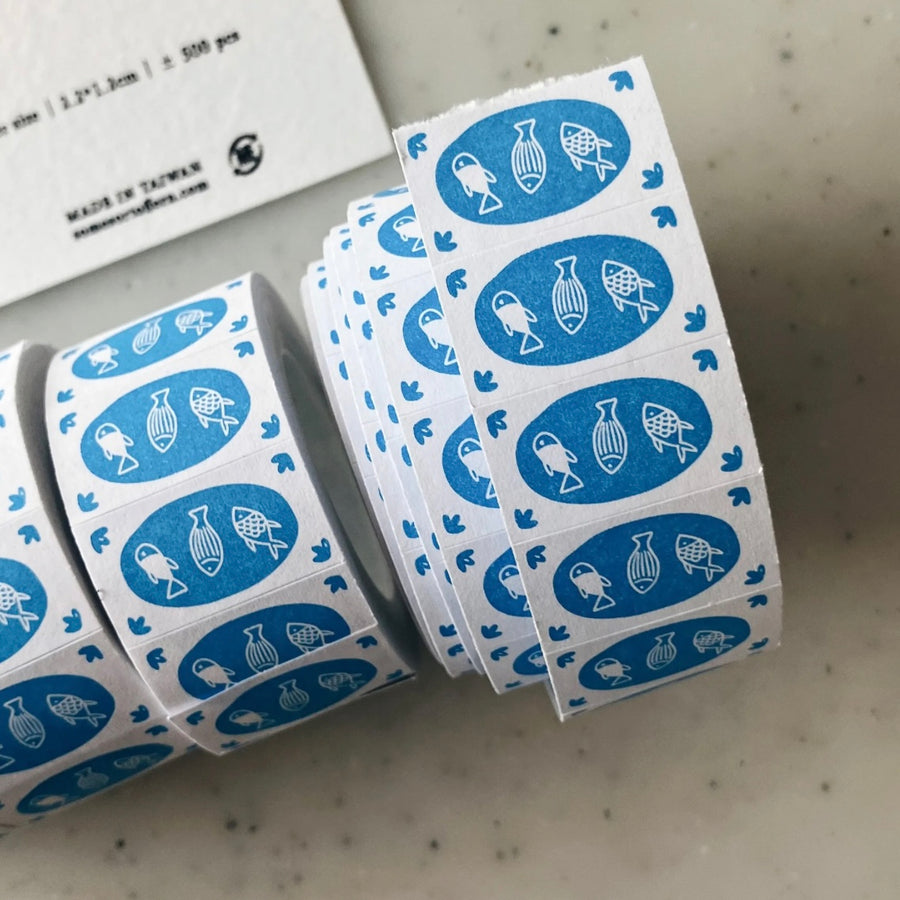 somesortoffern mini fishes label sticker roll
