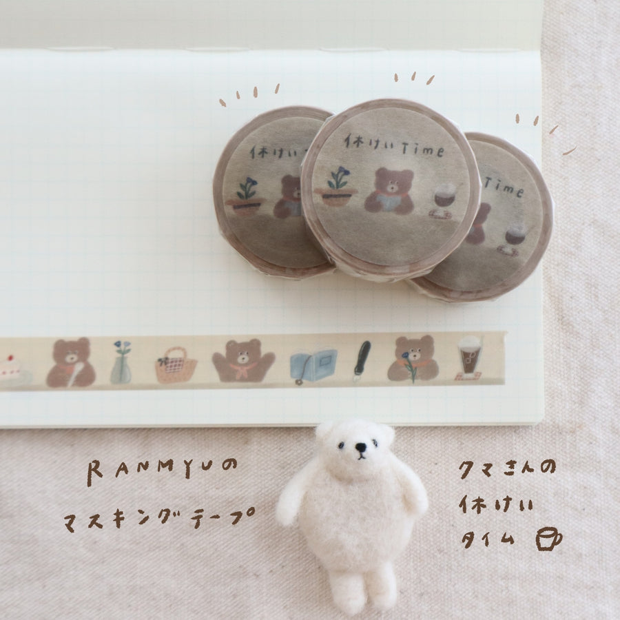 Ranmyu washi tape - Mr. Bear's Break Time