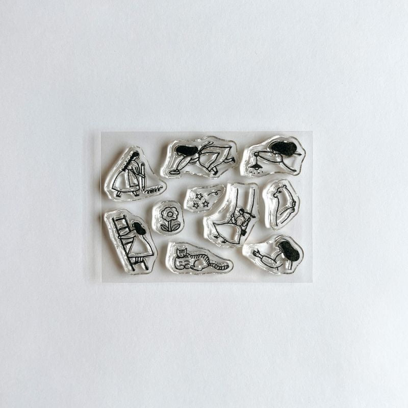 Mizushima x necktie JIZAI Clear Stamp - Planner Cheer Squad – Girl”