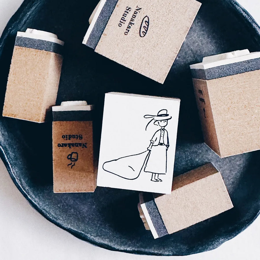 Mr Eggplants rubber stamp - Her kitty