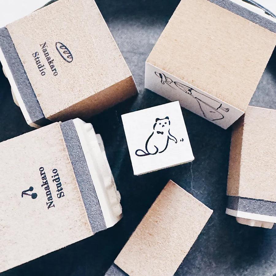 Mr Eggplants rubber stamp - Her kitty