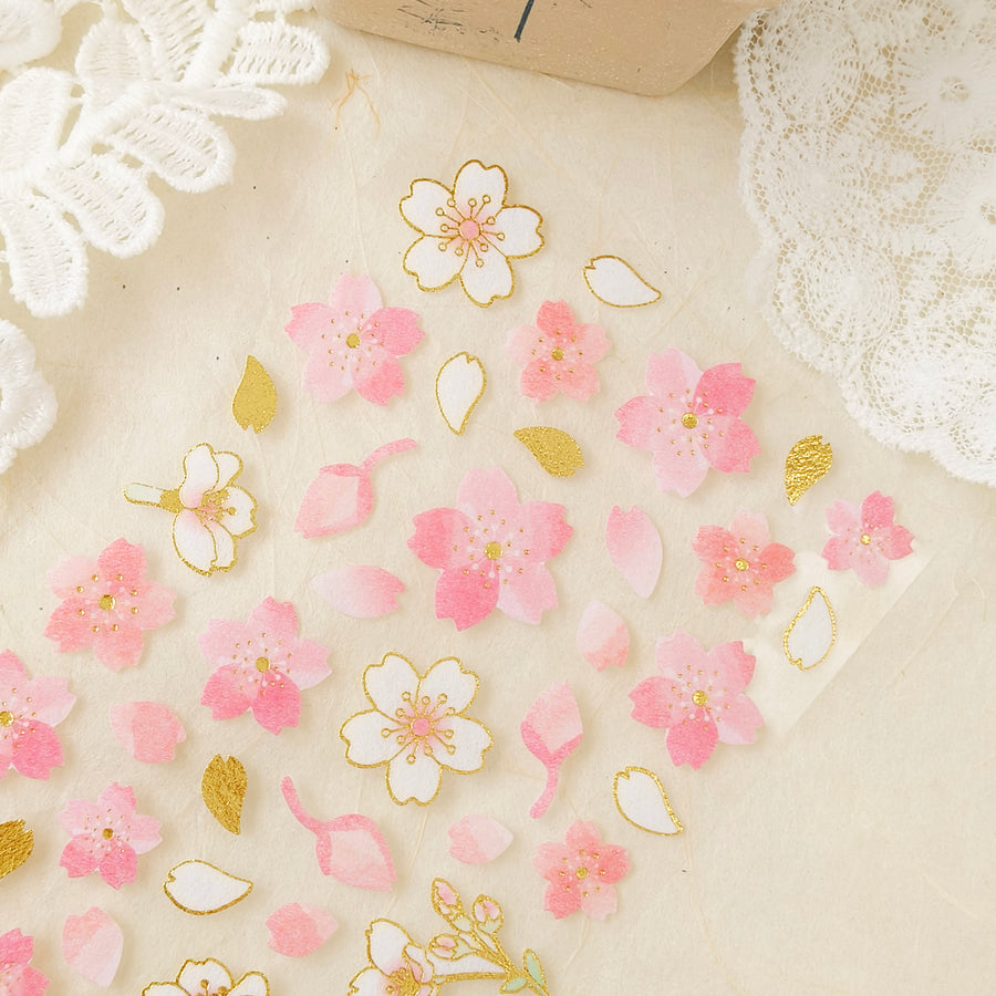 Clothes•Pin Sakura pink foil sticker