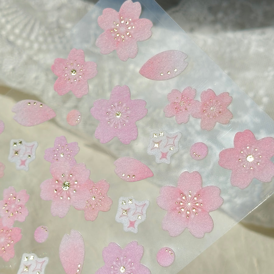 Clothes•Pin Sakura pink foil sticker