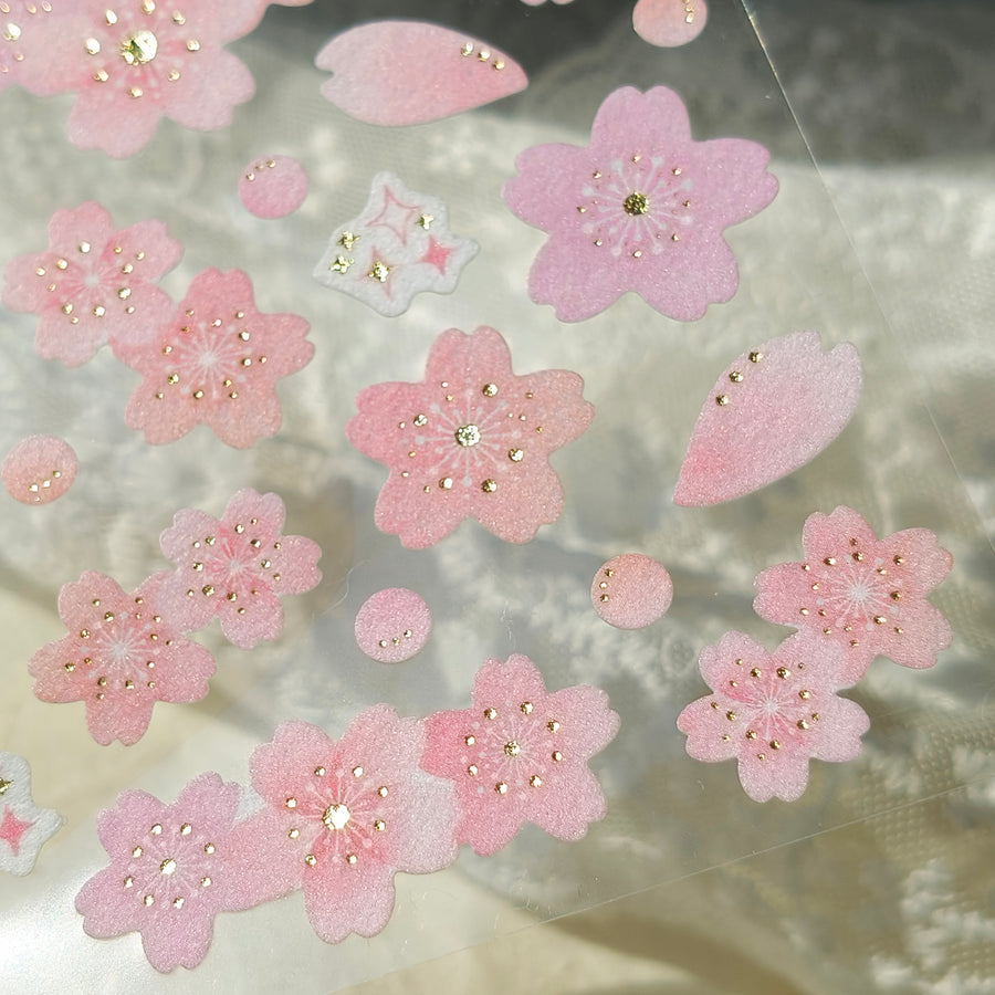 Clothes•Pin Sakura pink foil sticker