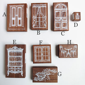 Journal pages rubber stamps - Vintage Room Collection