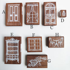 Journal pages rubber stamps - Vintage Room Collection