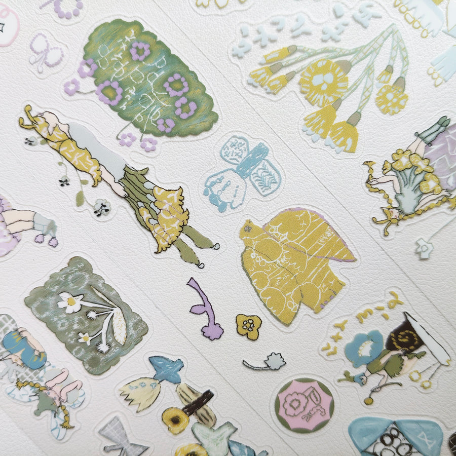 Misshoegg kiss cut pet tape-Field Flower Fairy