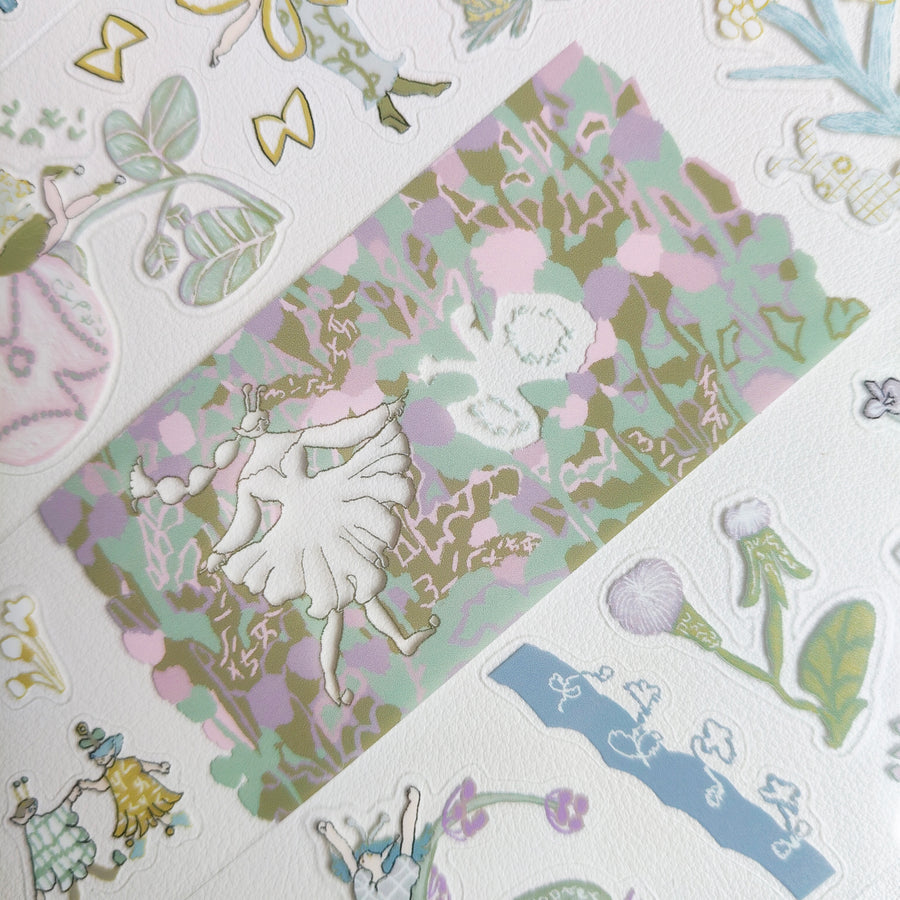 Misshoegg kiss cut pet tape-Field Flower Fairy