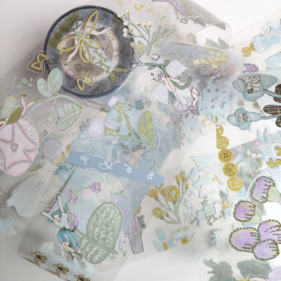 Misshoegg kiss cut pet tape-Field Flower Fairy
