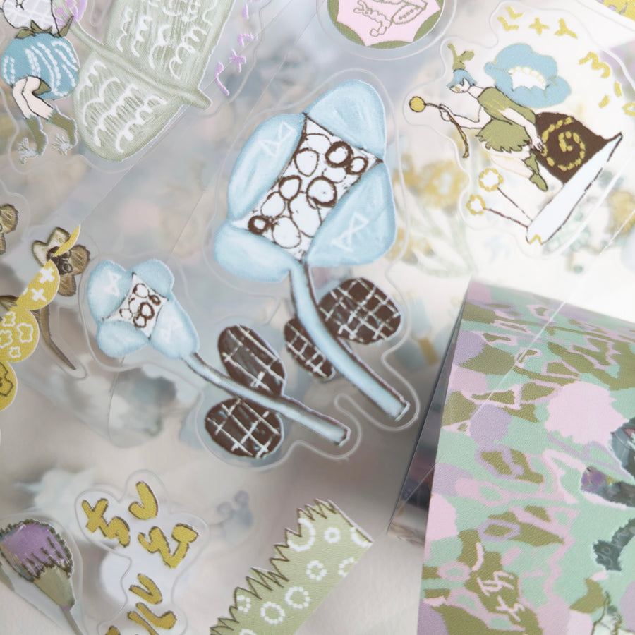 Misshoegg kiss cut pet tape-Field Flower Fairy