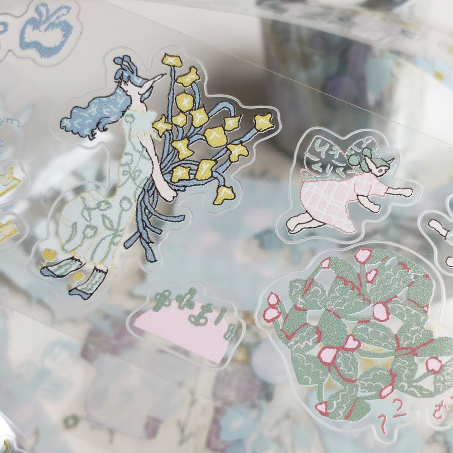 Misshoegg kiss cut pet tape-Field Flower Fairy