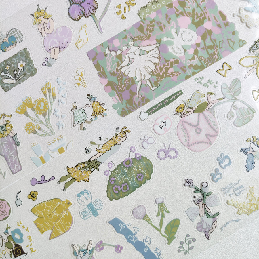 Misshoegg kiss cut pet tape-Field Flower Fairy