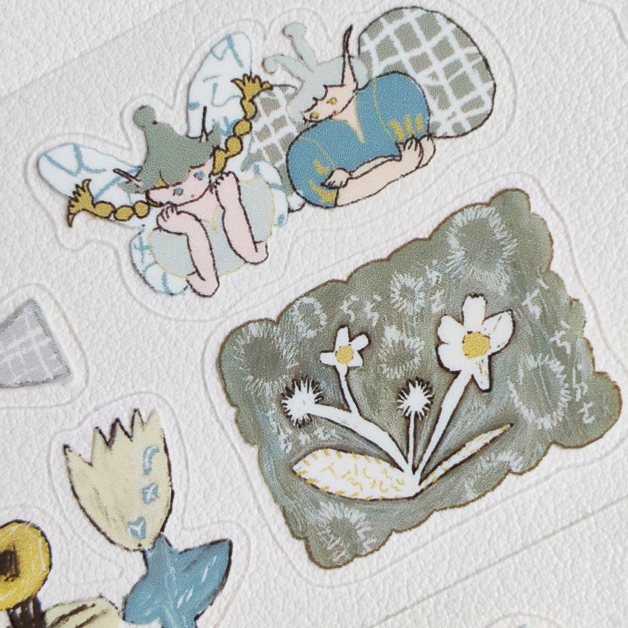 Misshoegg kiss cut pet tape-Field Flower Fairy