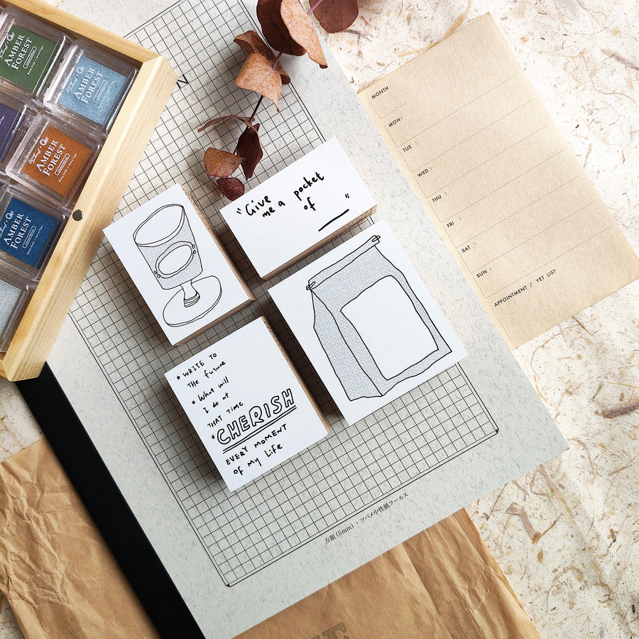 Sycolexxx Ugly Cats Rubble Stamp Set -  Pastry bag & Cup