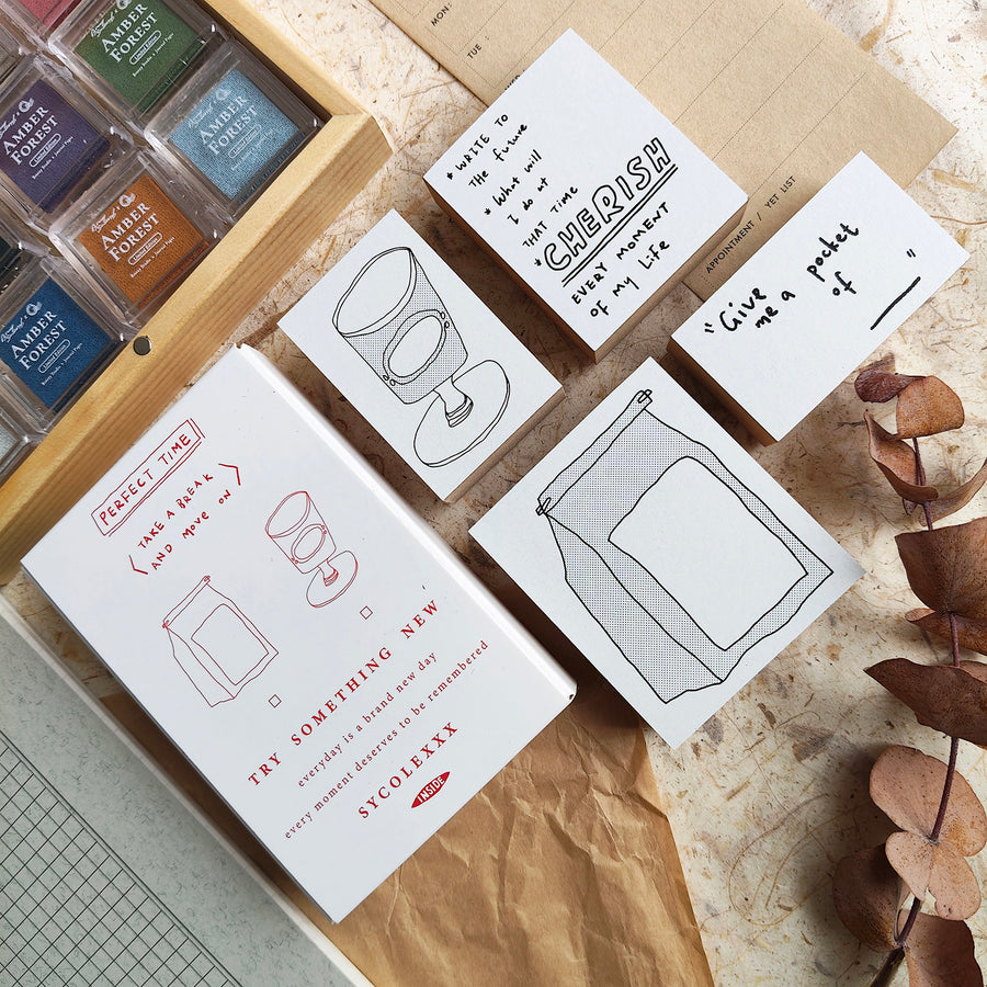 Sycolexxx Ugly Cats Rubble Stamp Set -  Pastry bag & Cup