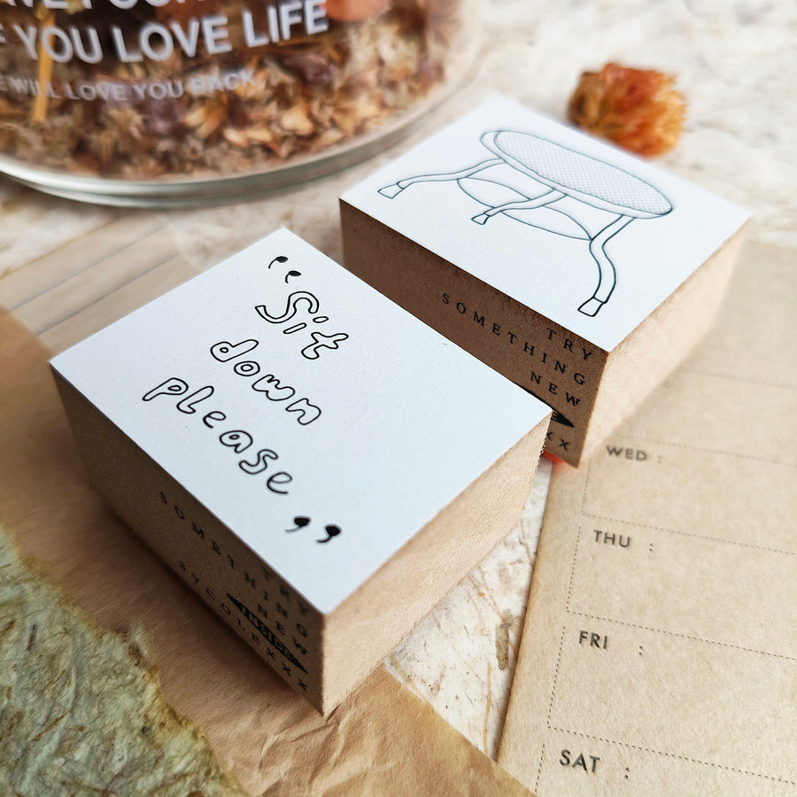 Sycolexxx Ugly Cats Rubble Stamp Set - Chair (2 in 1 Set)