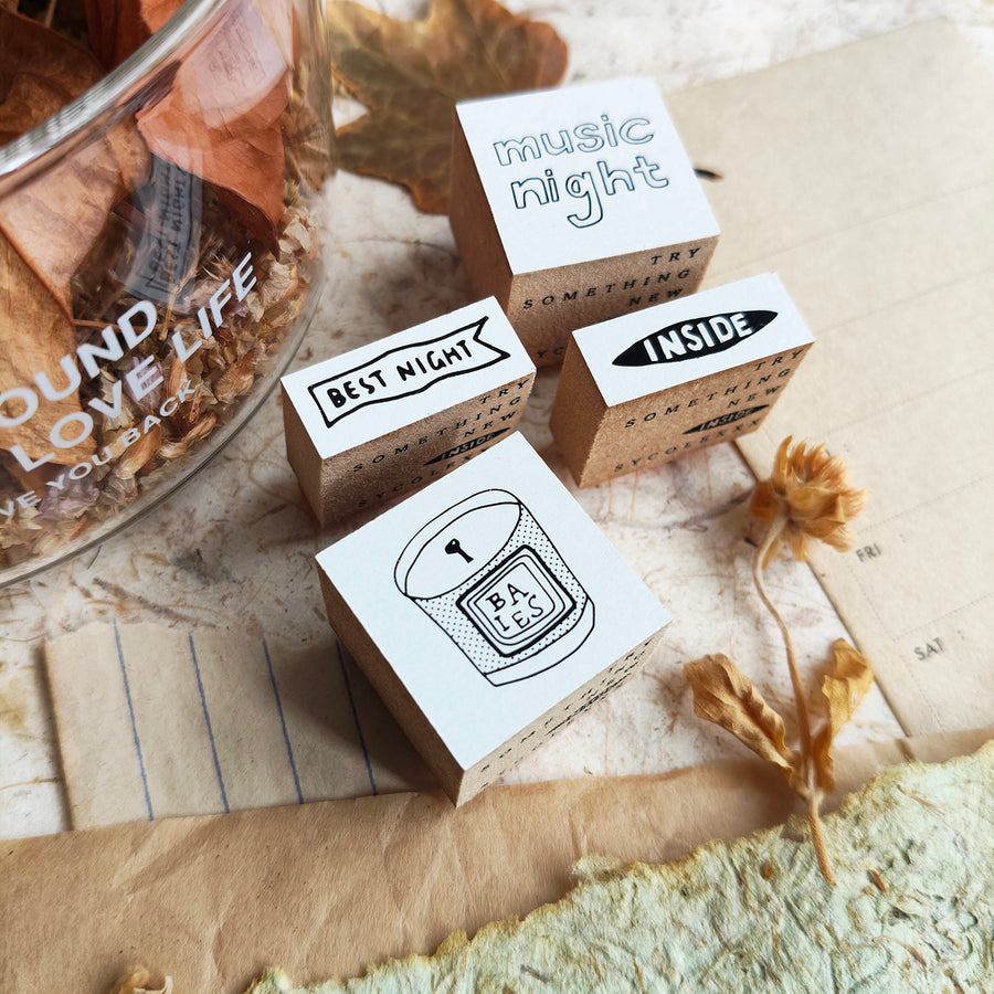 Sycolexxx Ugly Cats Rubble Stamp Set - Candle (4 in 1 Set)