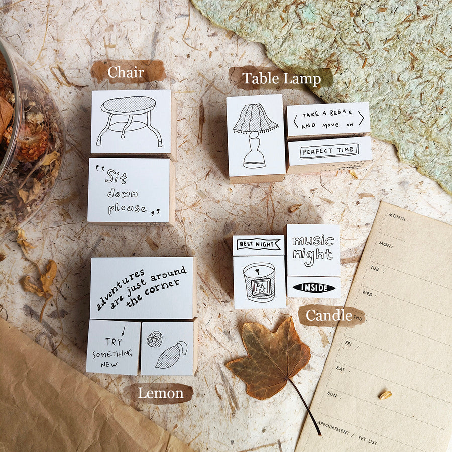 Sycolexxx Ugly Cats Rubble Stamp Set - Candle (4 in 1 Set)