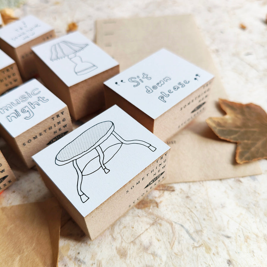 Sycolexxx Ugly Cats Rubble Stamp Set - Chair (2 in 1 Set)