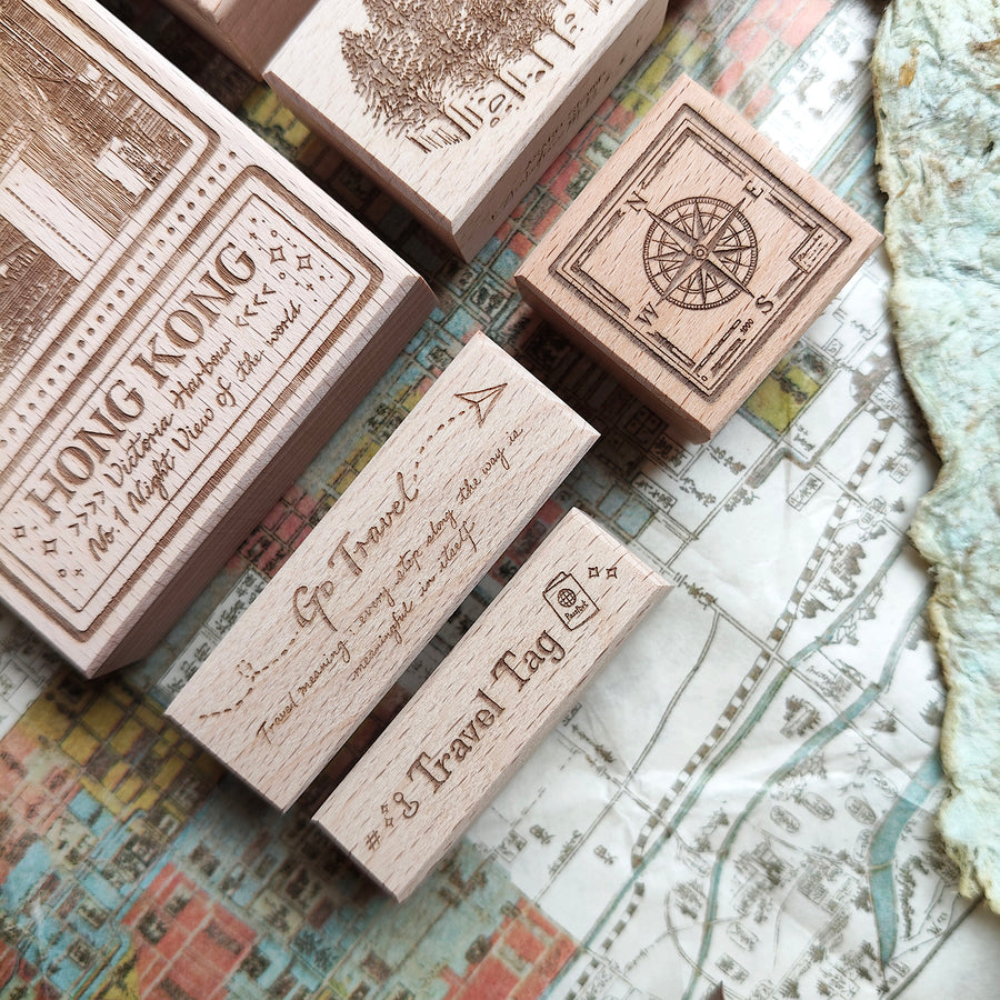 Asakodraws Travel Series Rubber Stamp
