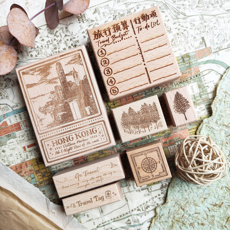 Asakodraws Travel Series Rubber Stamp