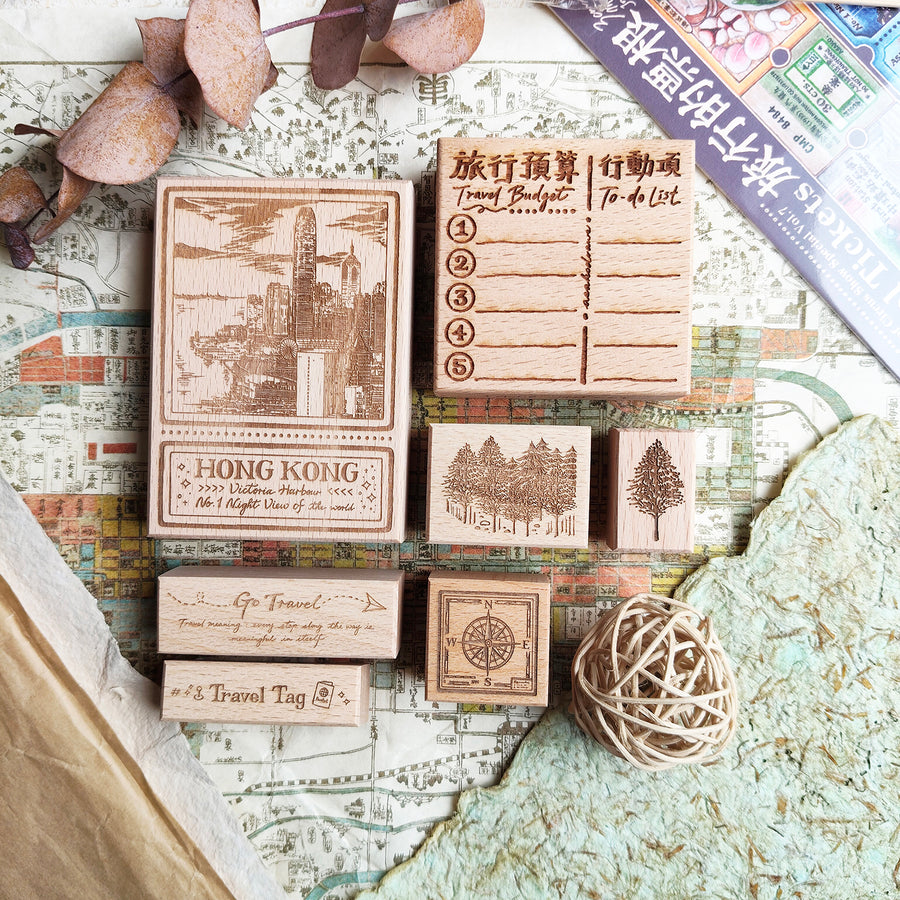 Asakodraws Travel Series Rubber Stamp