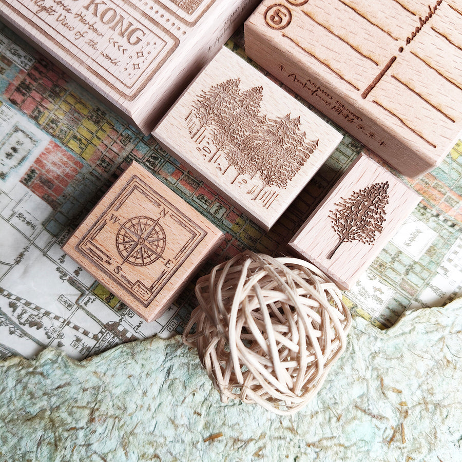 Asakodraws Travel Series Rubber Stamp