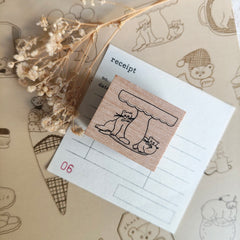 Shoichiro Tobimatsu Stamp - Little Kitty Under the Table