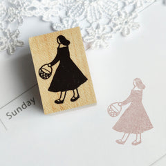 Kin.iro.hitode rubber stamp - A Strolling Girl