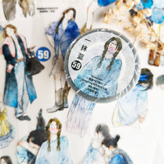 Ding Ding Girls Pre-cut PET Tape – No.59 | A Touch of Blue