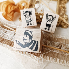 Rira Rira Banzai Mamoru-kun, Miyoko-chan & Freddy Rubber Stamps