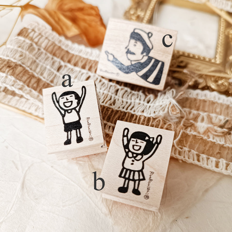 Rira Rira Banzai Mamoru-kun, Miyoko-chan & Freddy Rubber Stamps