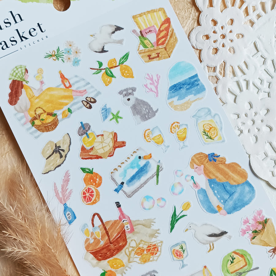 Mind Wave Lush Basket Sticker - Yellow