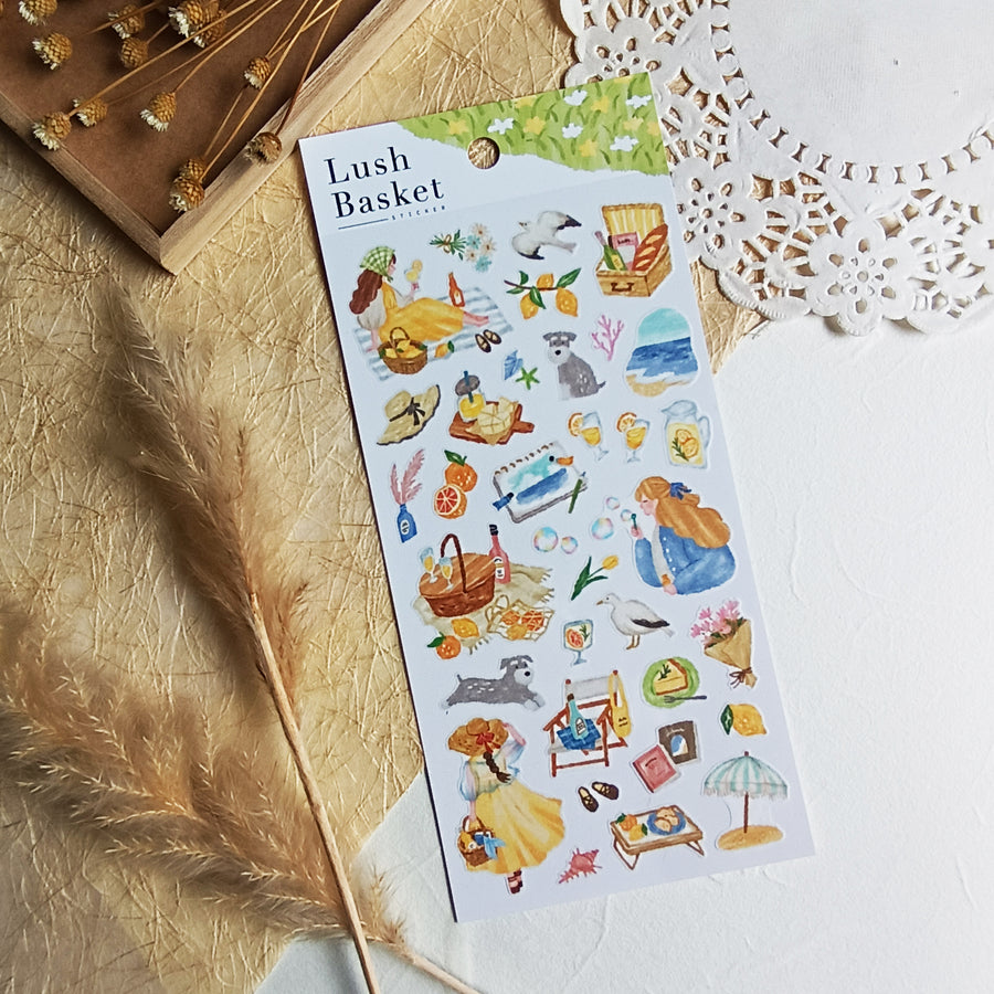 Mind Wave Lush Basket Sticker - Yellow
