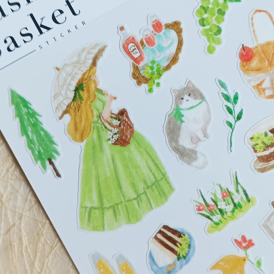 Mind Wave Lush Basket Sticker - Green