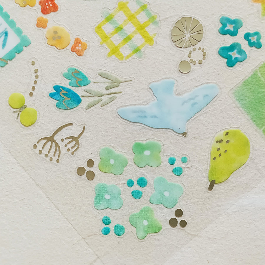 Mind Wave Dewdrop Gold Foil Sticker - Green