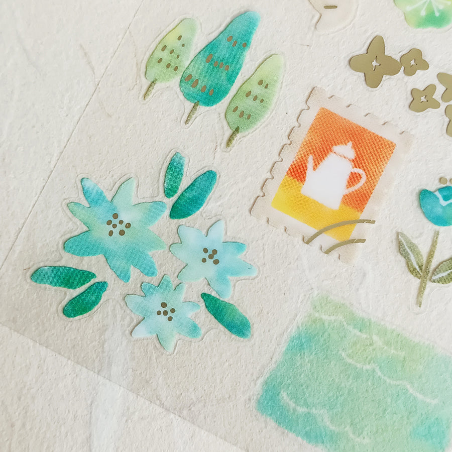 Mind Wave Dewdrop Gold Foil Sticker - Green