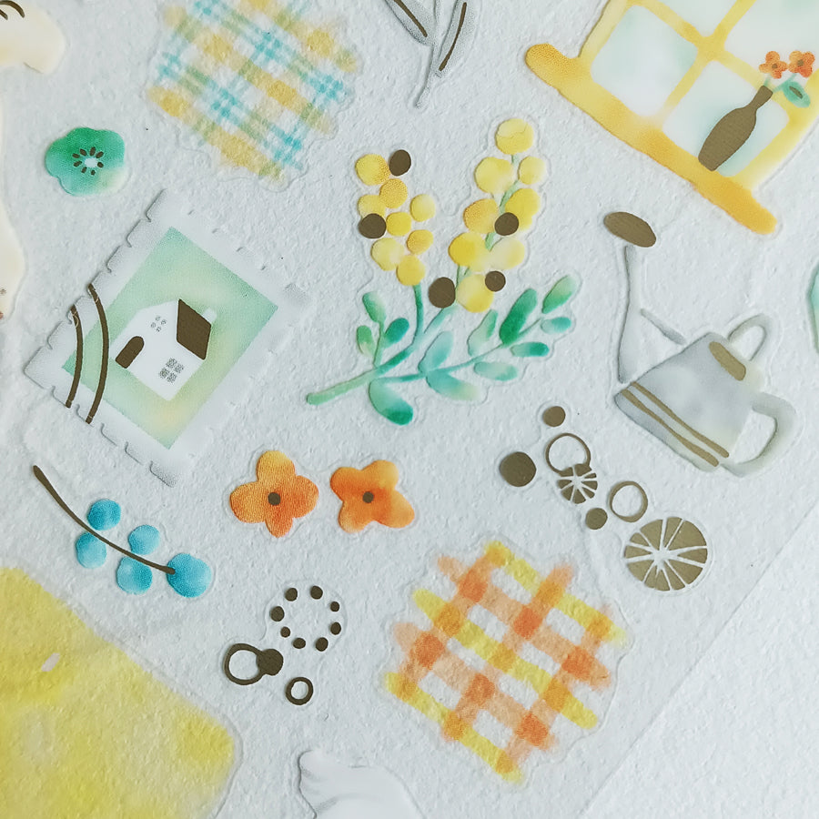 Mind Wave Dewdrop Gold Foil Sticker - Yellow