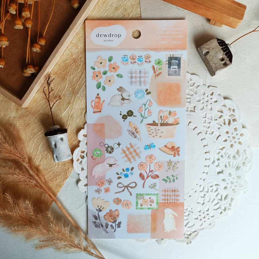 Mind Wave Dewdrop Gold Foil Sticker - Beige