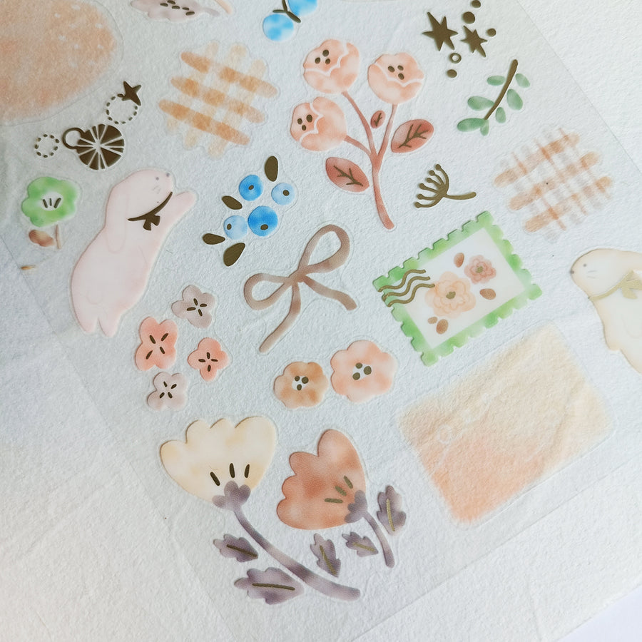 Mind Wave Dewdrop Gold Foil Sticker - Beige