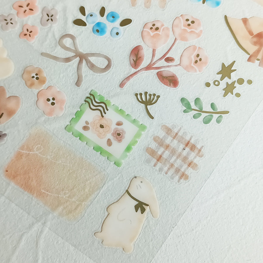 Mind Wave Dewdrop Gold Foil Sticker - Beige