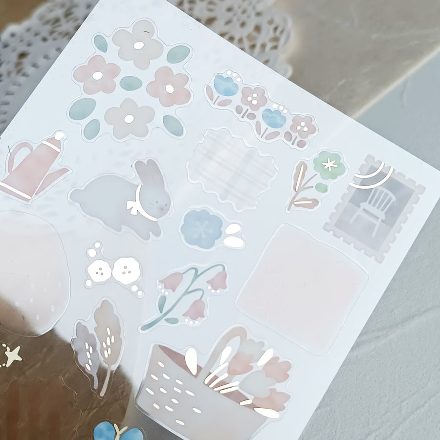 Mind Wave Dewdrop Gold Foil Sticker - Beige