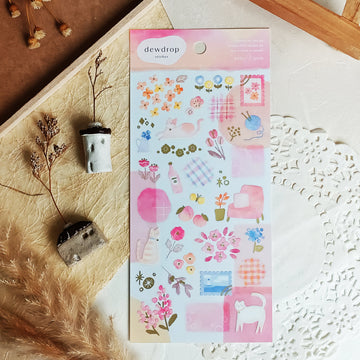 Mind Wave Dewdrop Gold Foil Sticker - Pink