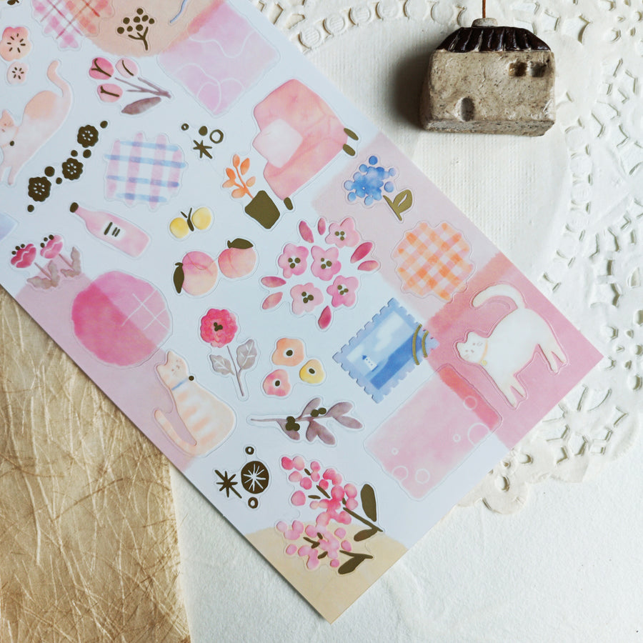 Mind Wave Dewdrop Gold Foil Sticker - Pink