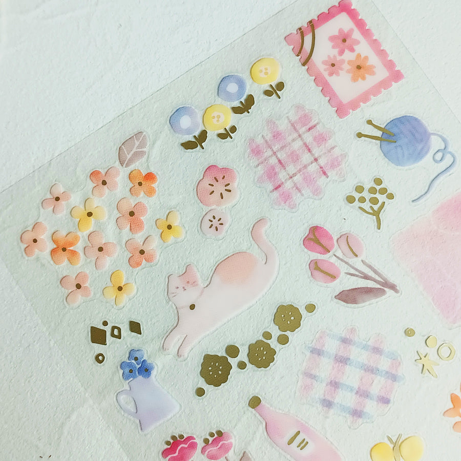 Mind Wave Dewdrop Gold Foil Sticker - Pink