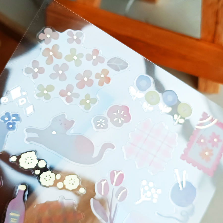 Mind Wave Dewdrop Gold Foil Sticker - Pink