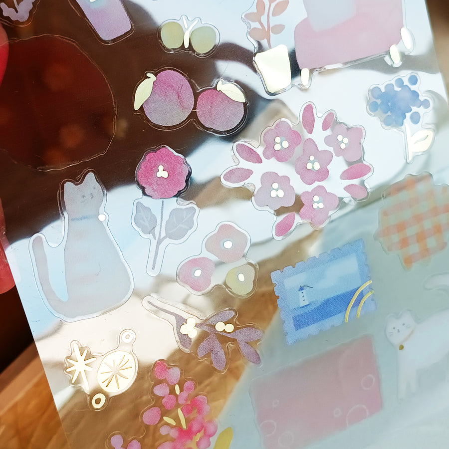Mind Wave Dewdrop Gold Foil Sticker - Pink