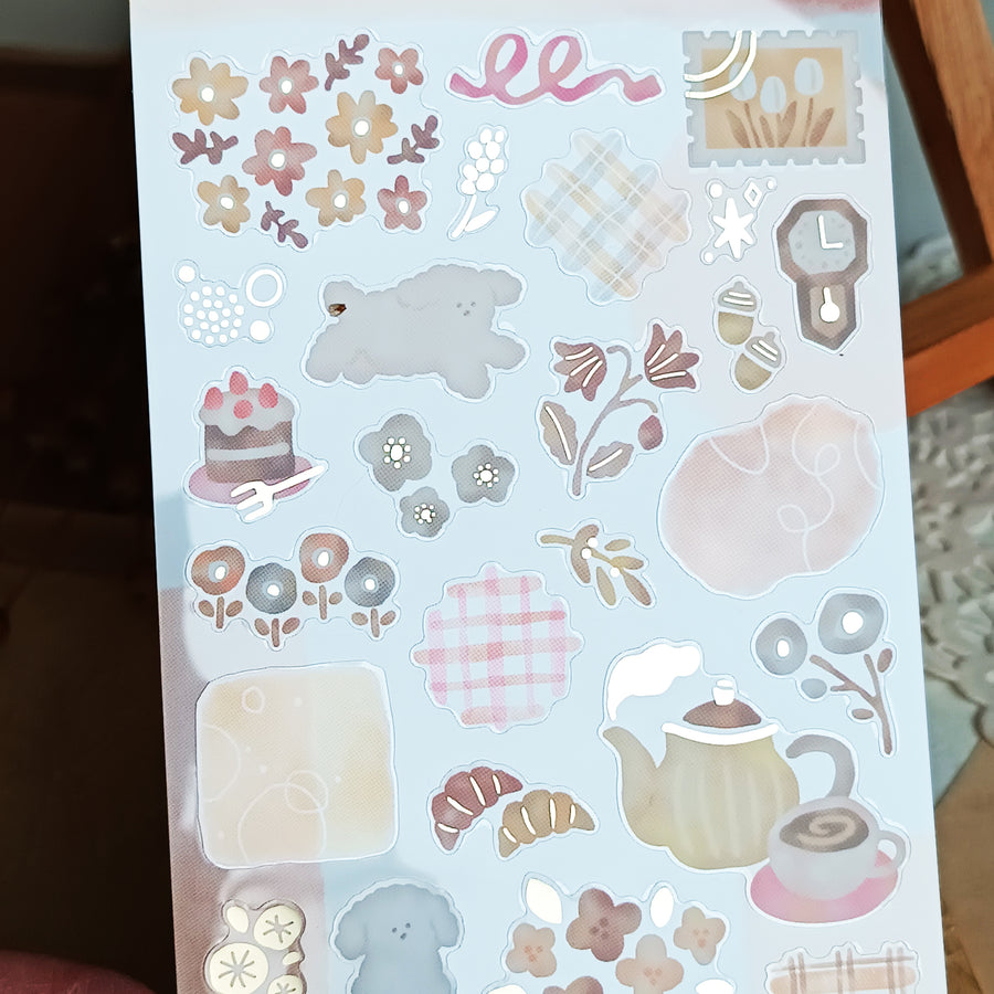 Mind Wave Dewdrop Gold Foil Sticker - Brown