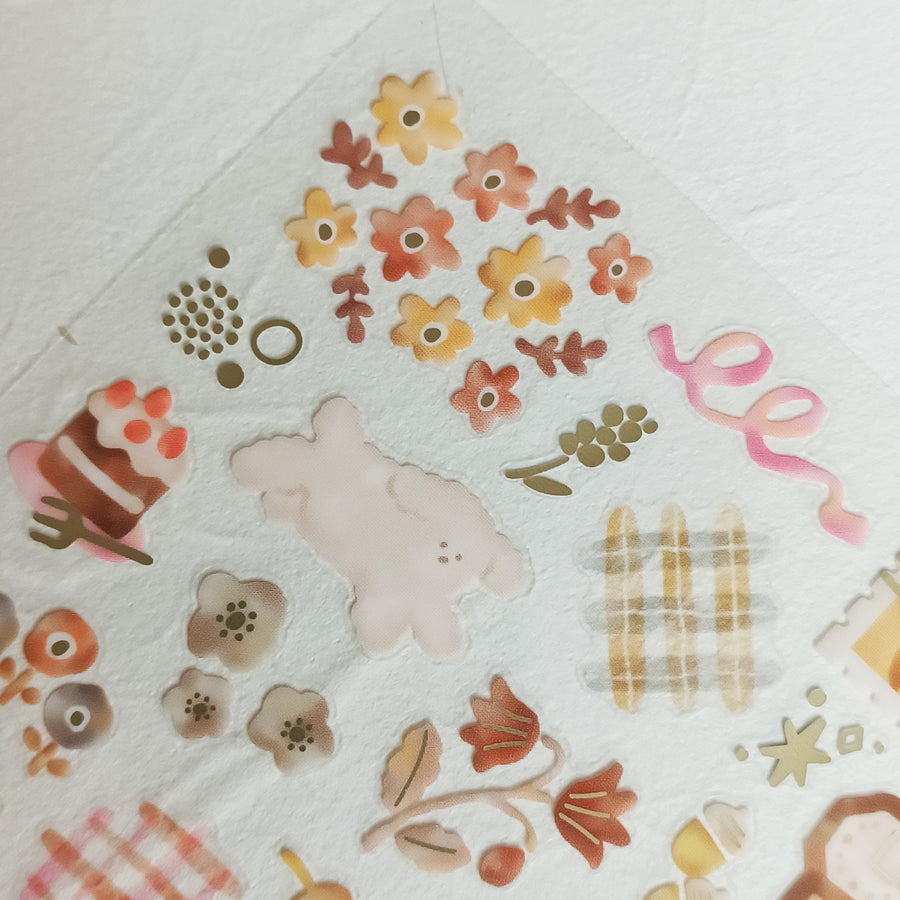 Mind Wave Dewdrop Gold Foil Sticker - Brown